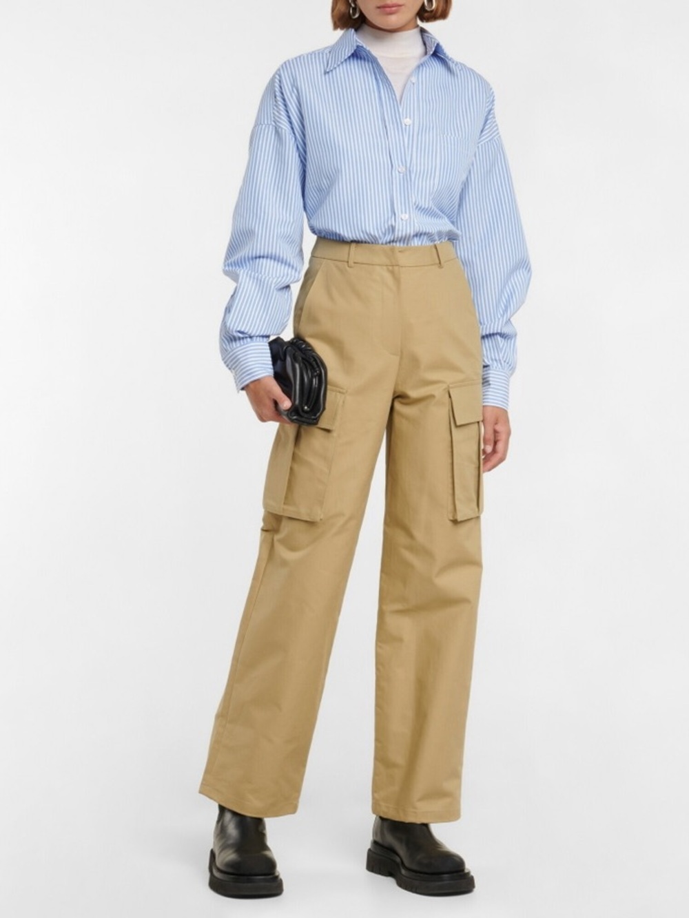 100% Processed Cotton The Frankie Shop Gia High-Rise Cargo Pants